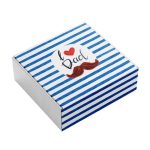 Caixa Cartão Branca 20x20x7cm Dia do Pai - Riscas Azuis – Norpack