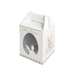 Caixa Cartão Branca Ovo c/ janela 12x12x15,5cm 250grs. Páscoa Coelho c/ Laço – Norpack - Image 4