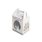 Caixa Cartão Branca Ovo c/ janela 8,5x8,5x14cm 100Grs Páscoa Família Coelhos – Norpack - Image 4