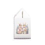 Caixa Cartão Branca Ovo c/ janela 8,5x8,5x14cm 100Grs Páscoa Família Coelhos – Norpack - Image 2