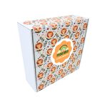 Caixa Cartão Postal Branca 250mmx250mmx90mm Padrão Leões + Logo – Norpack