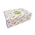 Caixa Cartão Postal Branca 370mmx270mmx120mm Padrão Cogumelos + Logo – Norpack