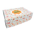 Caixa Cartão Postal Branca 370mmx270mmx120mm Padrão Raposas e Pássaros + Logo – Norpack
