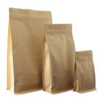 Saco Stand Up Box Papel kraft c/ Fecho Zip Fundo Retangular - Alimentos, especiarias, pastelaria, outros – Norpack