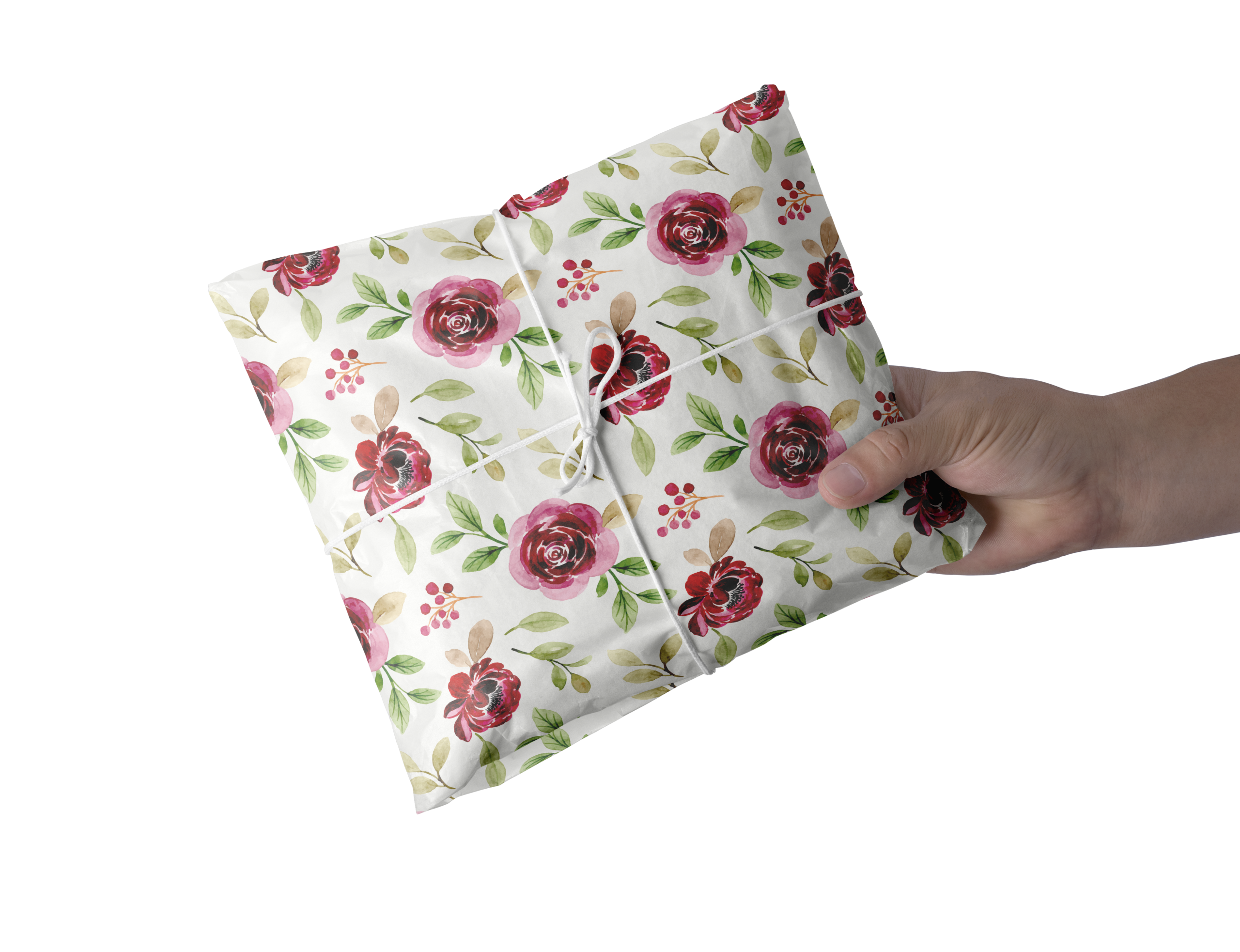 vegetal-flores-vermelhas-dia-da-mae.png Papel Vegetal 25x25cm Flores Vermelhas – Pack 25Fls Ideal para Embrulhos de Encomendas e Ofertas! – Norpack - Image 1