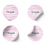 Etiquetas Adesivas Brancas Redondas 4,5cm Riscas Zebra Lilás Pack 24 unidades – Norpack