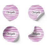 Etiquetas Adesivas Brancas Redondas 4,5cm Riscas Zebra Roxo Pack 24 unidades – Norpack