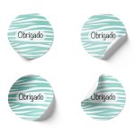 Etiquetas Adesivas Brancas Redondas 4,5cm Riscas Zebra Verde Água Pack 24 unidades – Norpack